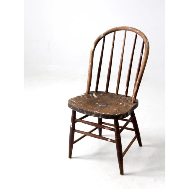 Antique Spindle Back Chair For Sale - Image 4 of 12