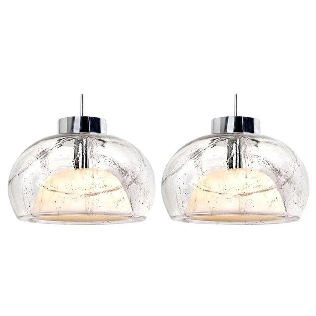 Hand Blown Glass Pendant Lights from Doria, Germany, 1970s, Set of 2 For Sale - Image 16 of 16