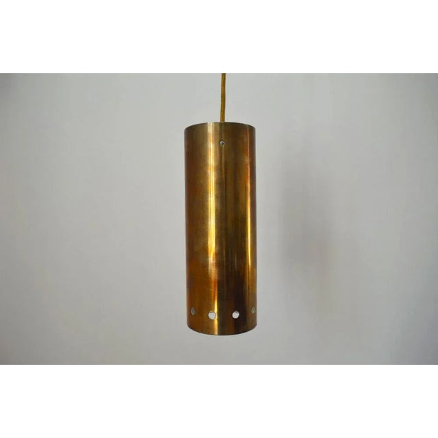Metal Tubular Brass Pendant Light, 1960s For Sale - Image 7 of 7