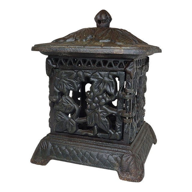 Antique Japanese Cast Iron Tea Garden Lantern With Grape Motif Chairish