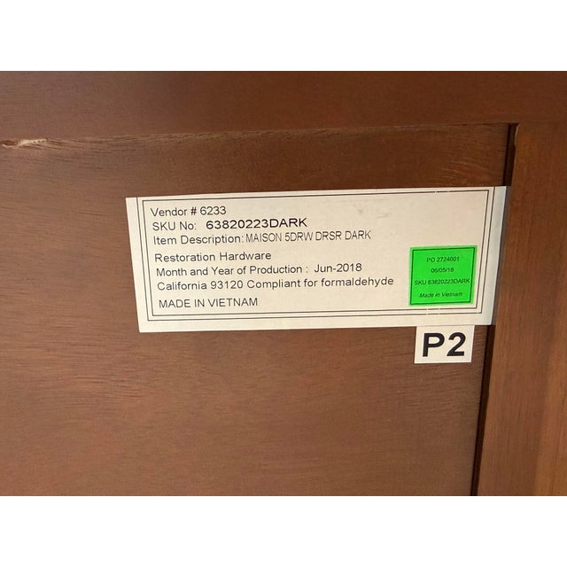 Restoration Hardware Maison Dresser, Antiqued Coffee For Sale - Image 12 of 12