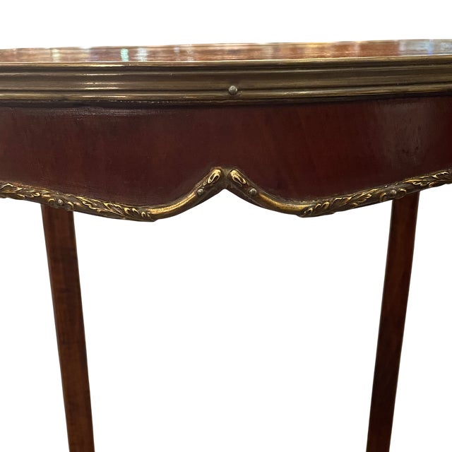 French Side Table with Marquetry, 1920s For Sale - Image 10 of 12