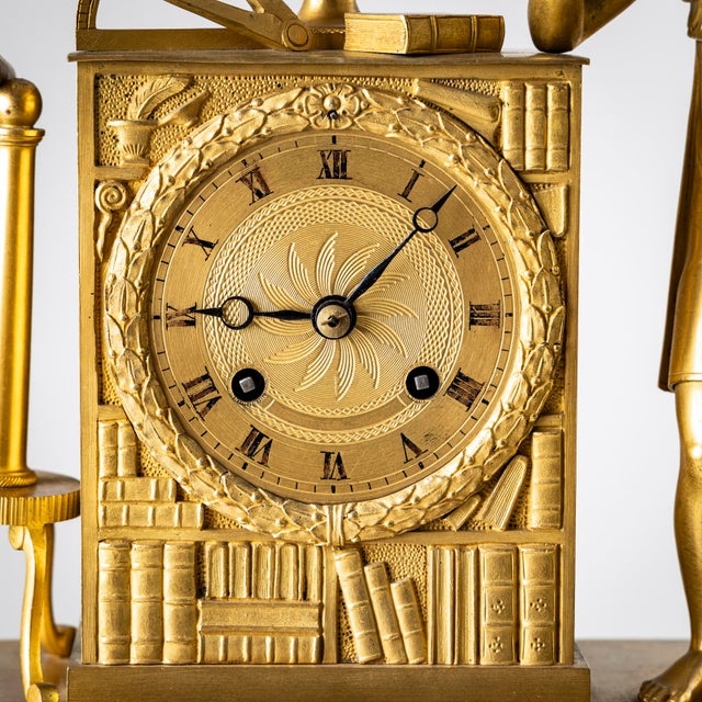 Mantel Clock with Allegory of the Sciences, France, 1830s For Sale - Image 10 of 11