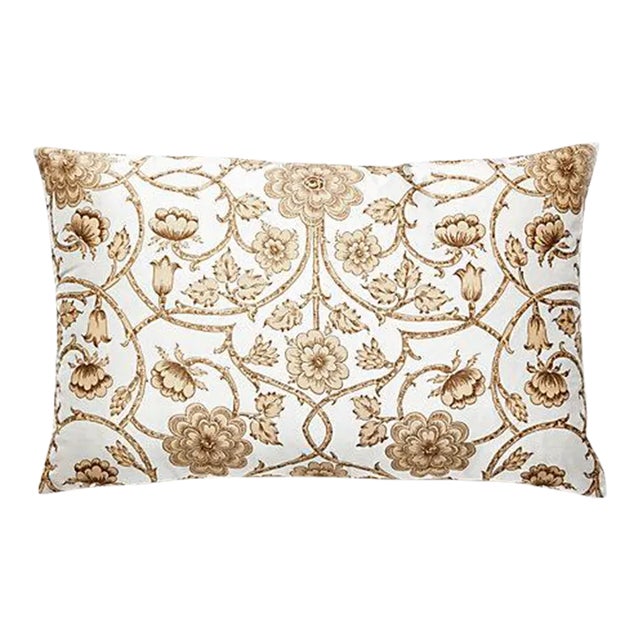 The House of Scalamandré Ornamental Gate Lumbar Pillow, Travertine For Sale