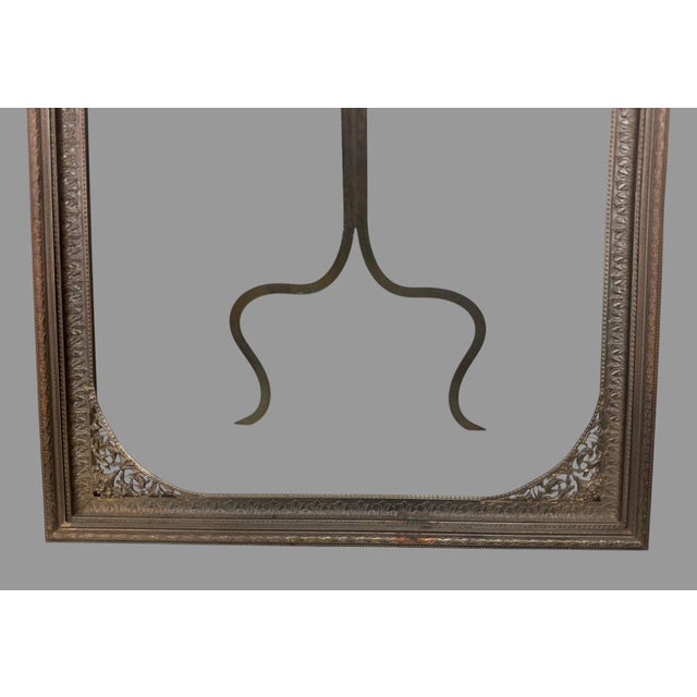 Ornate Antique Victorian Bronze Easel Back Picture Photo Mirror Frame For Sale - Image 4 of 9