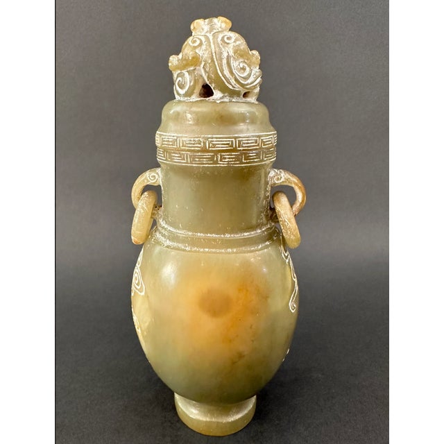 Chinese 19th Century Carved Serpentine Censer For Sale - Image 3 of 7
