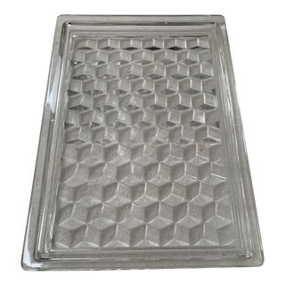 Fostoria “American” Rectangular Diamond Pattern Glass Tray For Sale