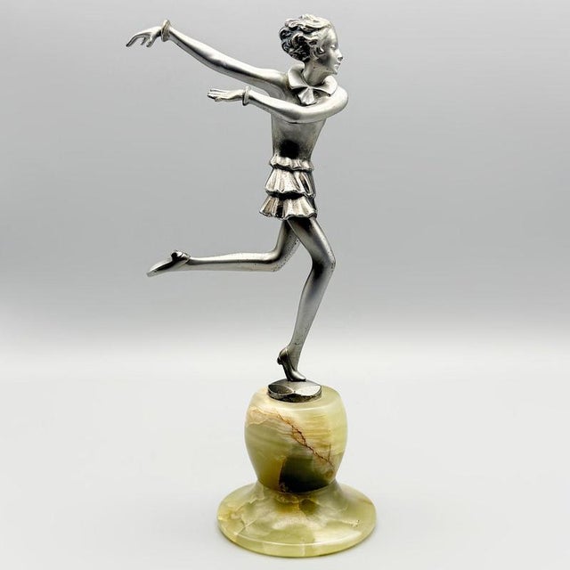 Josef Lorenzl, Dancing Lady, 1930s, Painted Bronze For Sale - Image 3 of 8