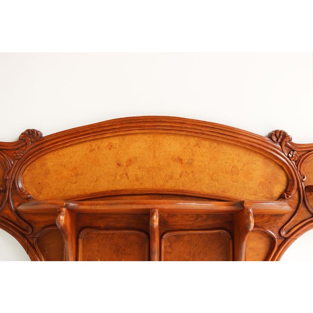 Wood Antique French Art Nouveau Carved Wall Shelf by Louis Majorelle, 1900 For Sale - Image 7 of 17