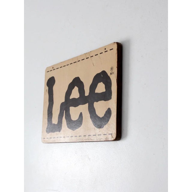 Tan Vintage Lee Logo Ad Sign For Sale - Image 8 of 9