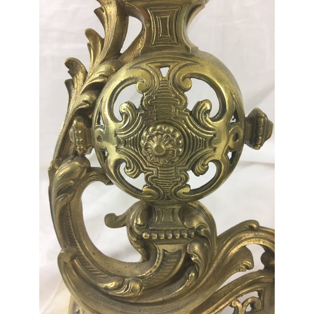 Bronze 19th Century French Napoleon III Bronze Andirons - a Pair For Sale - Image 8 of 10