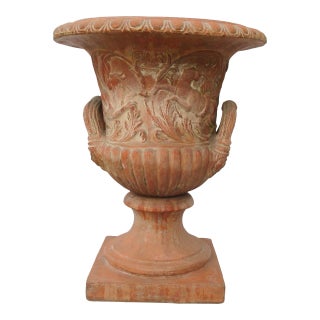Garden Planter Italian Terra Cotta Classical Urn For Sale