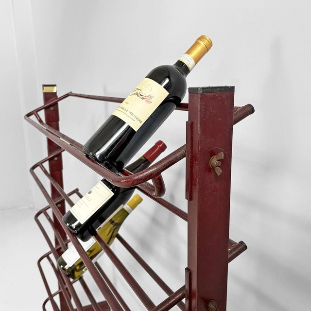 Italian Industrial Floor-Standing Metal Bottle Rack, 1990s For Sale - Image 4 of 13
