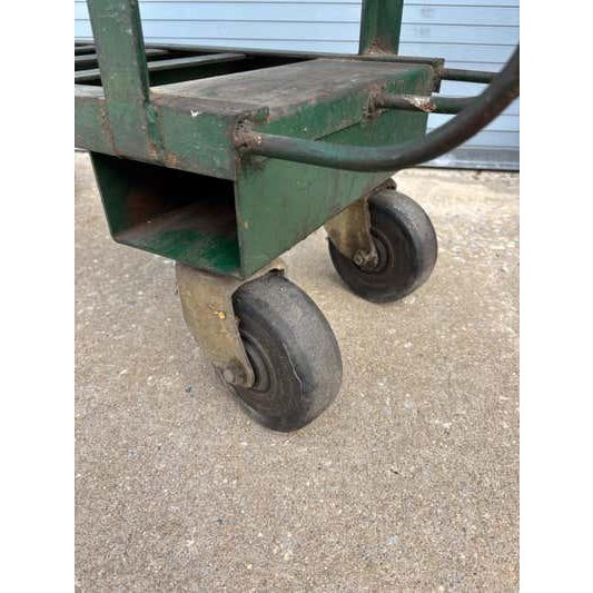 Metal Vintage Industrial Iron Rolling Cart, Unattributed Design, USA, 1960 For Sale - Image 7 of 10