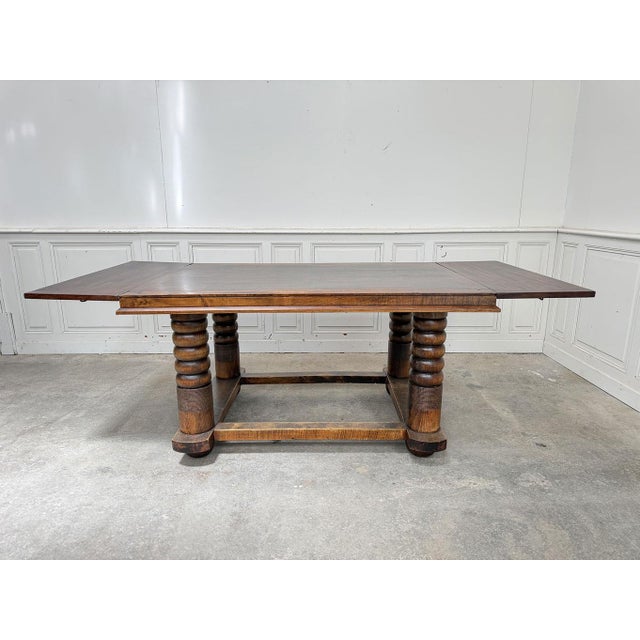 Art Deco Table in Oak by Dudouyt, 1930 For Sale - Image 12 of 13