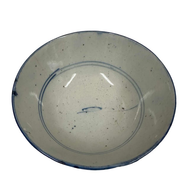 Ceramic Early 20th-Century Antique Chinese Blue and White Porcelain Bowl For Sale - Image 7 of 11