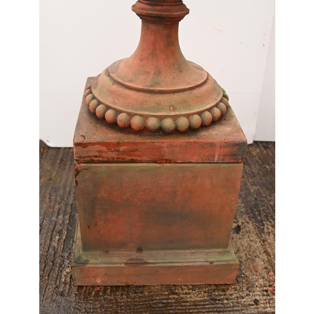 English Country Terracotta Garden Urns with Rams Heads, Set of 2 For Sale - Image 10 of 13