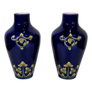 Art Nouveau Ceramic Vases, 1900s, Set of 2 For Sale