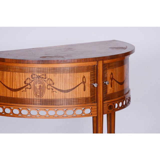 Biedermeier Side Table in Walnut and Maple Marquetry, 1850s For Sale - Image 4 of 12