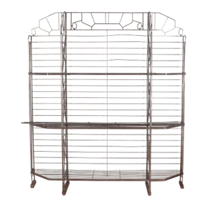 1930s French Art Deco Nickel Over Iron Bakers Rack with Glass Shelves