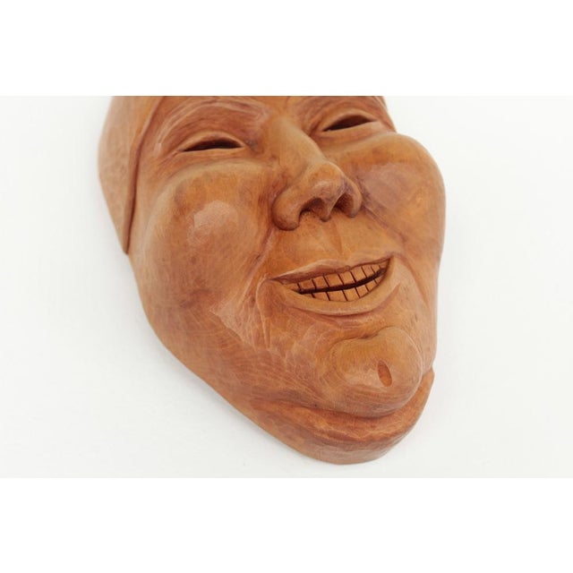Antique Carnival Wooden Mask Haselnarro from the Black Forest, 1920s For Sale - Image 3 of 10