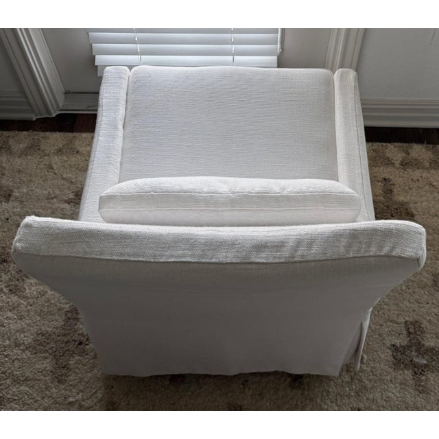 Rh Belgian Track Arm Slipcovered Dining Chairs in White Perennials Performance Linen - Set of 6 For Sale - Image 11 of 11