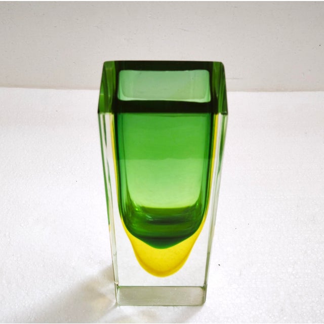 Large Vintage Rectangular Block Vase in Murano Sommerso, Italy, 1960s For Sale - Image 13 of 18
