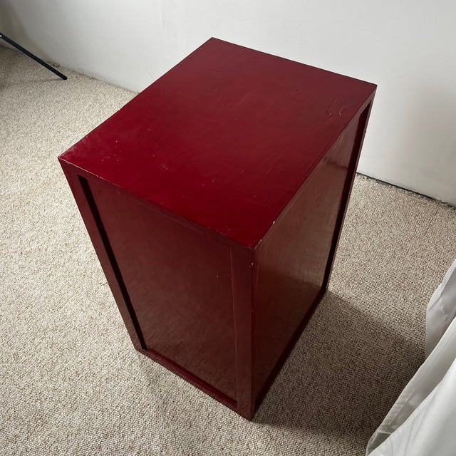 Red Small Workshop Cabinet in Red Lacquered Pine, 1980s For Sale - Image 8 of 16