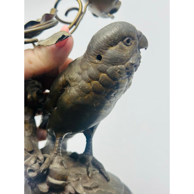 Metal Bronze Sculpture of a Parakeet For Sale - Image 7 of 7
