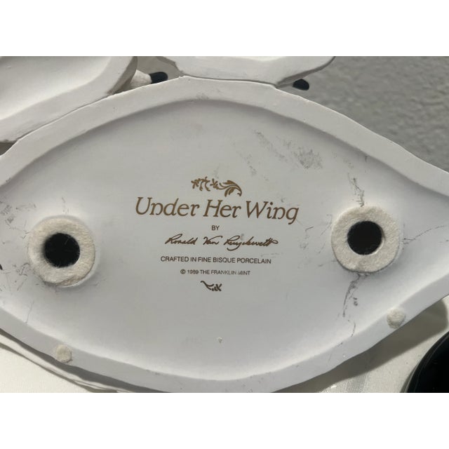 White Vintage Porcelain Swans "Under Her Wing" Franklin Mint For Sale - Image 8 of 8