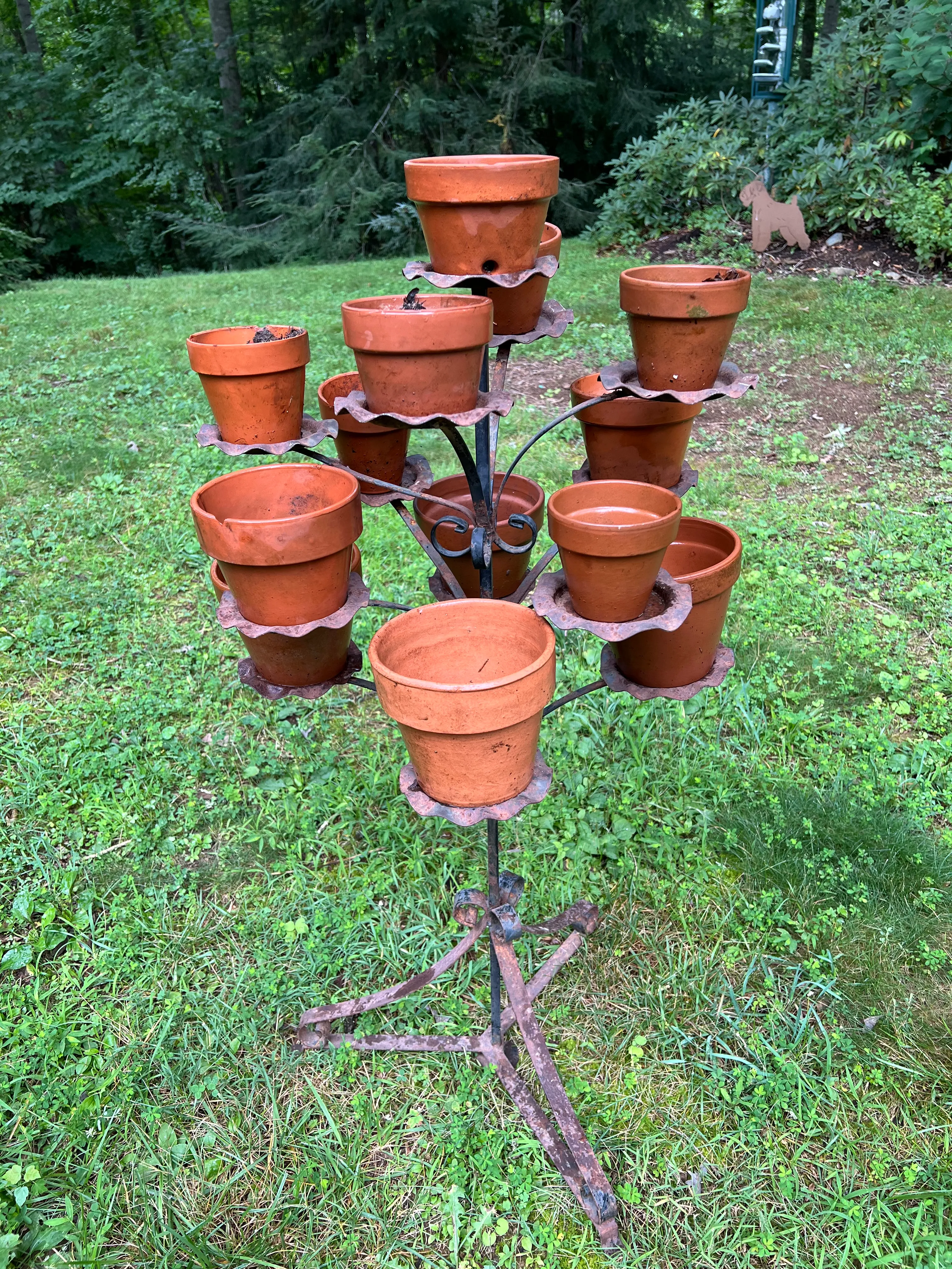 Vintage Wrought Iron Plant Stand | Chairish