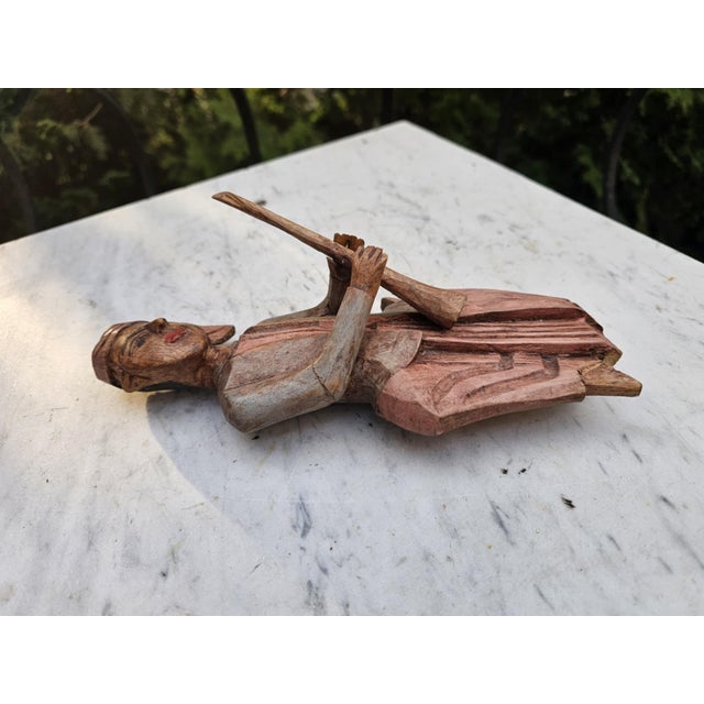 Carved Figure in Beech, 1890s For Sale - Image 6 of 10