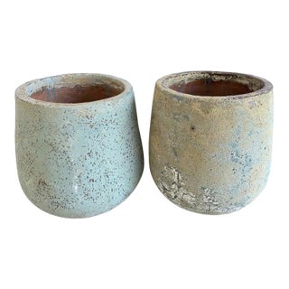 Pair of Monumental 20th Century Terra Cotta Garden Urns For Sale