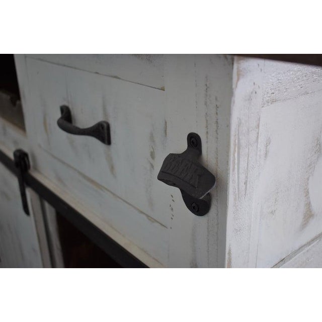 Crafters and Weavers Greenview Bar Counter - Distressed White - 76" For Sale - Image 4 of 6