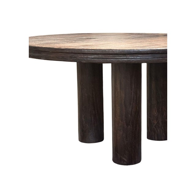 Large Teak Wood Table, Stunning Wood Textures Espresso Finish, Modern Organic For Sale - Image 4 of 6