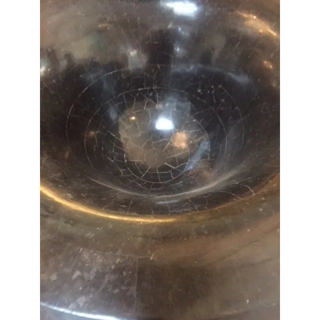 Metal Italian Black Planter With Gold Detail For Sale - Image 7 of 10