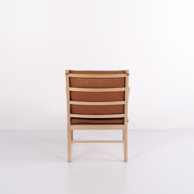 1940s Colonial Armchair Model PJ149 in Oak with Cognac Leather by Ole Wanscher, 1949, Set of 2 For Sale - Image 5 of 13