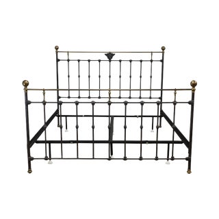 Victorian Style High Quality Iron & Brass King Size Bed For Sale