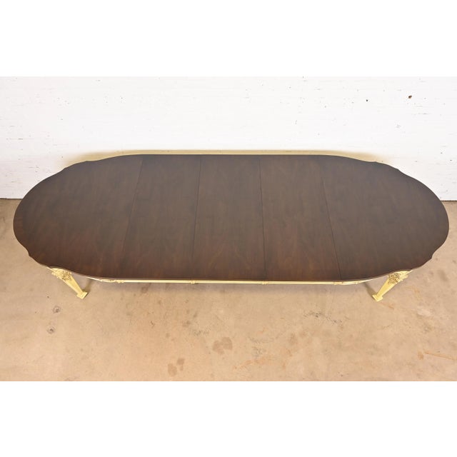 Karges French Regency Louis XVI Walnut Extension Dining Table, Newly Refinished For Sale In South Bend - Image 6 of 12