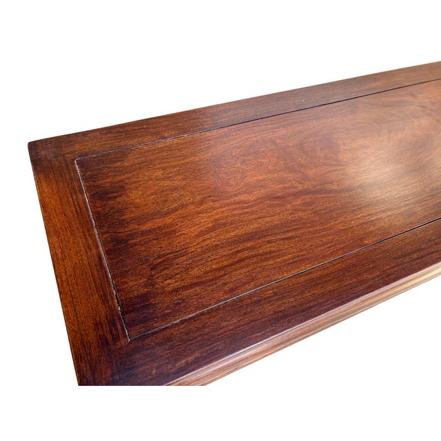 Vintage Oriental Brown Stain Ming Style Simple Altar Console Table For Sale In San Francisco - Image 6 of 9