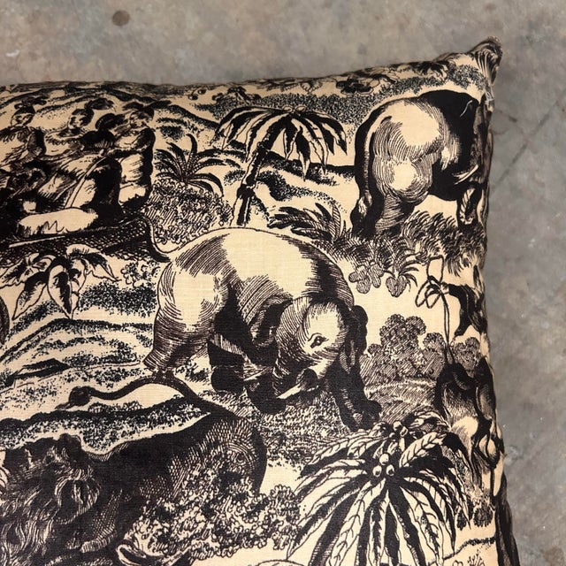 This striking square pillow features the iconic Hunt of the Raj toile by legendary designer Rose Cumming. Printed in...