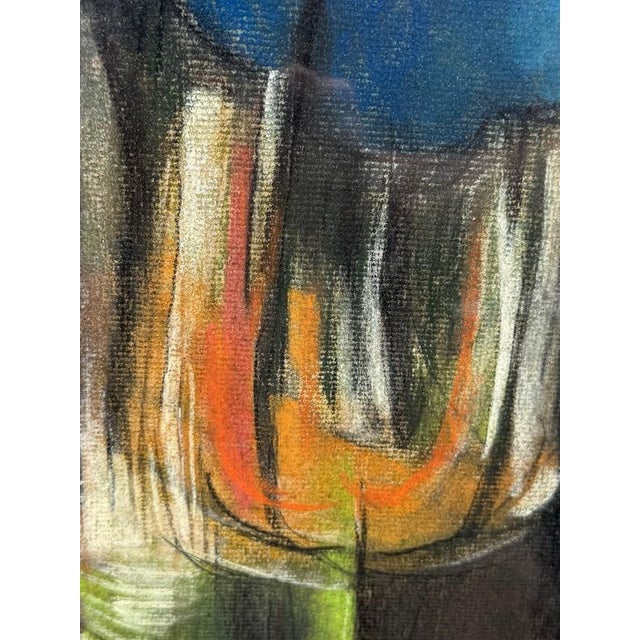 Orange Elof Wedin (Listed Artist, Sweden/Mn 1901-1983) Abstract Pastel Painting, Signed & Titled 1958 For Sale - Image 8 of 11