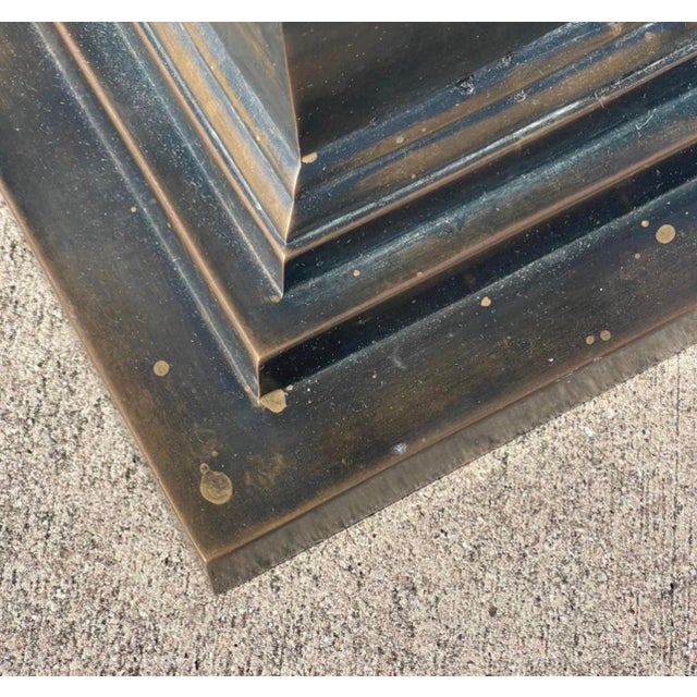 Metal Visual Comforts Patinated Bronze Neo Classical Empire Brass Shade Table Lamps For Sale - Image 7 of 10