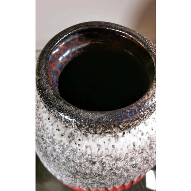 Vintage Fat Lava-Style German Colored and Glazed Ceramic Pitcher With Handle For Sale - Image 10 of 13