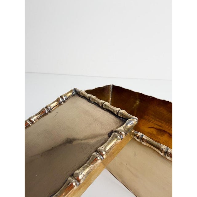 Mid-Century Modern Brass Faux Bamboo Box attributed to Maison Baguès, 1970s For Sale - Image 15 of 18