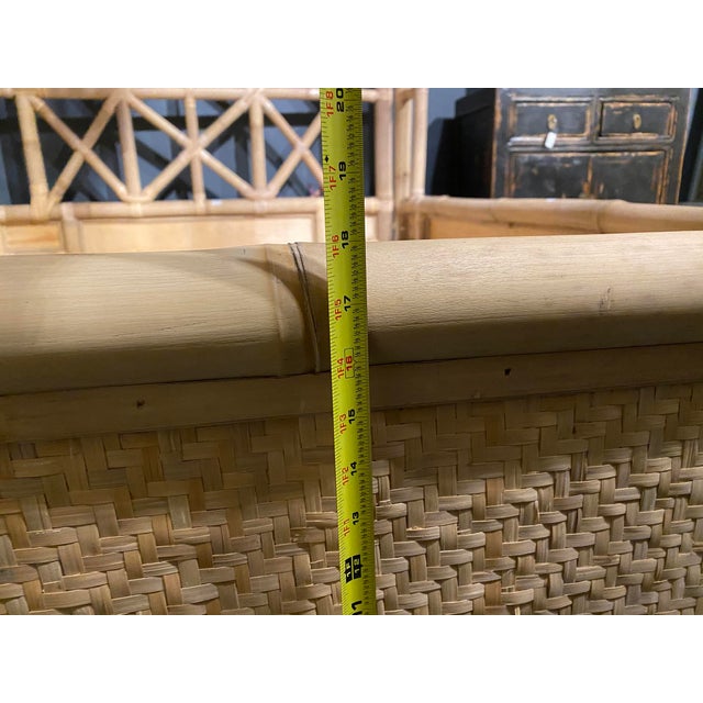 Vintage Plantation Bamboo Canopy Queen Bed Frame For Sale - Image 10 of 11