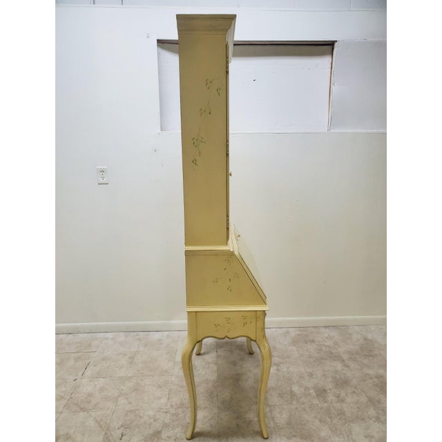 1990s Ethan Allen Secretary Desk French Country Paint decorated For Sale - Image 14 of 14