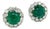 Natural Emerald Diamond Earrings 18k White Gold 3.8 TCW Certified For Sale
