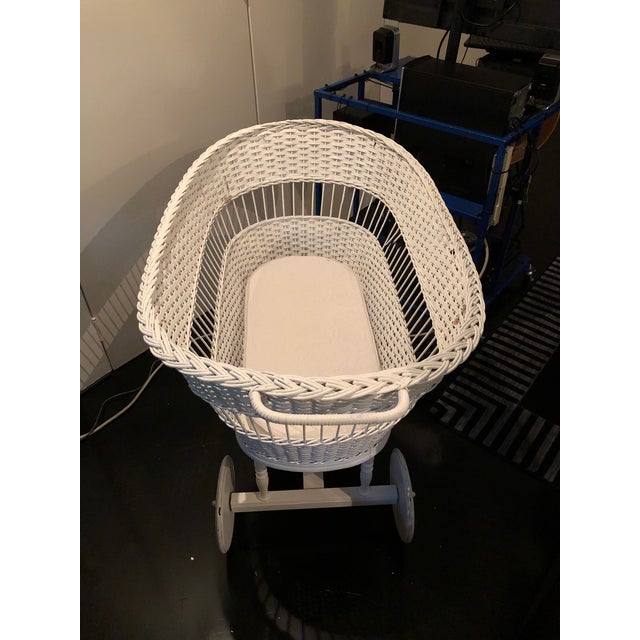 Antique White Wicker Baby on Wheels Chairish