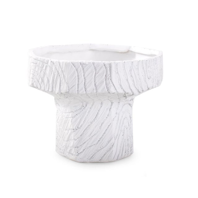 2020s Faux Bois Tall Bowl in a White Washed Polyresin For Sale - Image 5 of 11